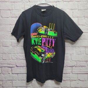 Vintage 90s Kyle Petty 42 Tshirt Size L Motorsport Traditions Neon Single Stitch